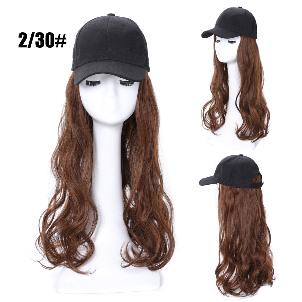 Long Synthetic Baseball Cap Wig