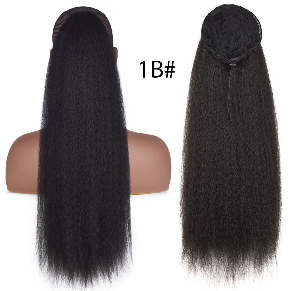 Long Straight Ponytail Hair Extension | Natural | Synthetic | Drawstring