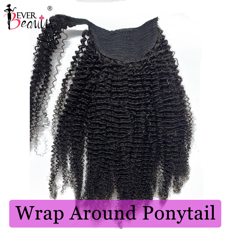 Kinky Curly Wrap Around Ponytail Extension | Human Hair