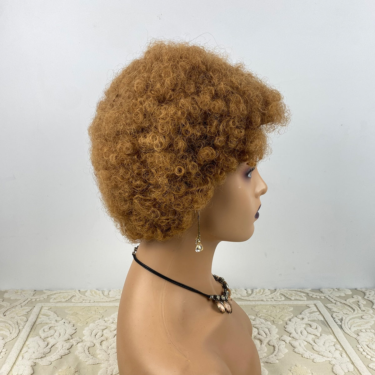 Pixie Cut Natural Curly Human Hair Wig