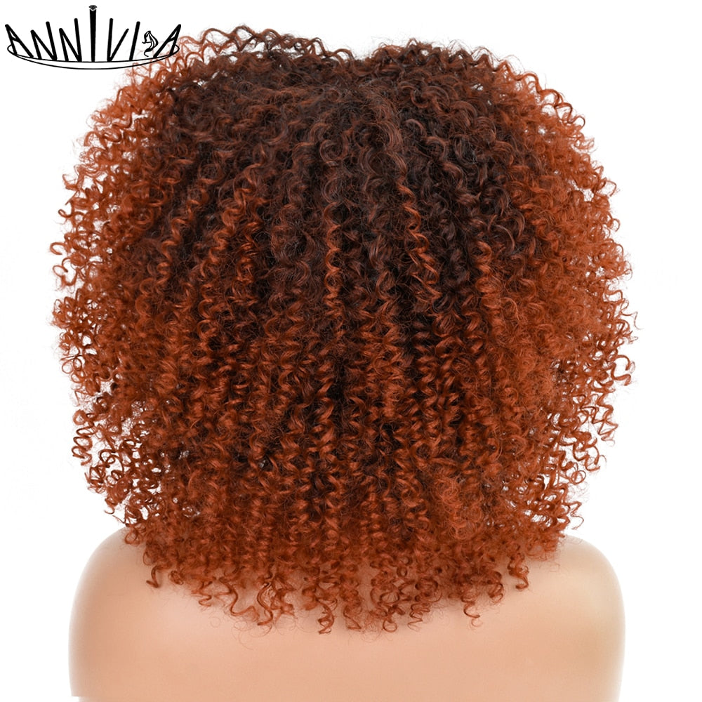 Afro Kinky Curly Wig with Bangs | Ombre