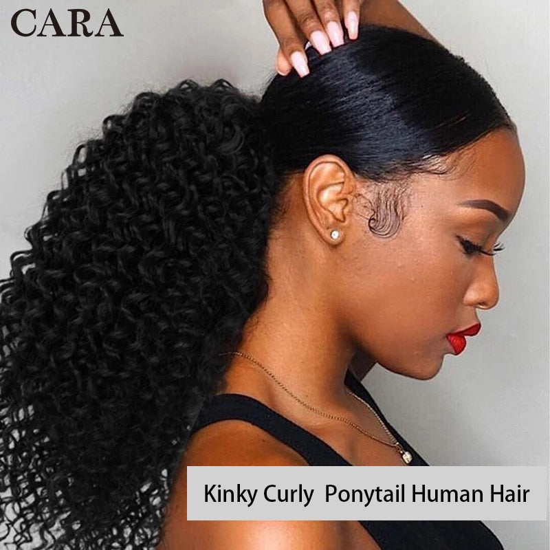 Kinky Curly Ponytail Extension | Human Hair | Clip In or Drawstring